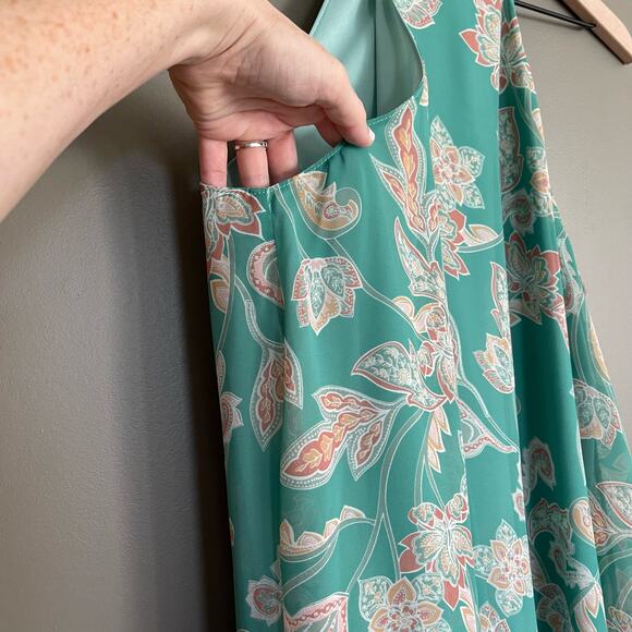 Show Me Your Mumu Gomez Jadely Paisley Floral A-Line Dress Size Small Green - Picture 10 of 16